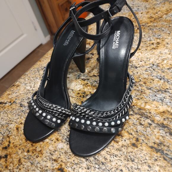 Michael Kors Shoes - Michael Kors Black Heeled Sandals Size 10M